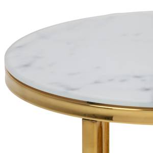 Table basse Alisma Verre / Métal - Imitation marbre blanc / Doré