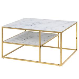 Tavolino da salotto Katori VII Vetro / Metallo - Effetto marmo bianco / Oro