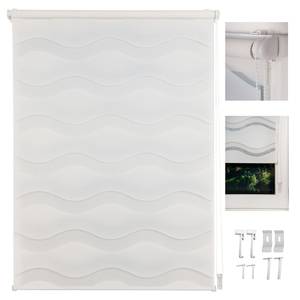 Store double occultant Wave Polyester - Blanc - 120 x 160 cm