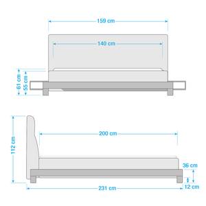 Boxspring Bull Platweefsel Oria: Zand - 140 x 200cm - H3 medium