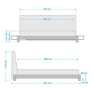 Boxspringbett Bull Chenille Stella: Sahara - 160 x 200cm - Doppelmatratze H2/H3