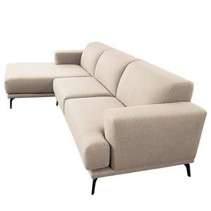 Ecksofa Asia Webstoff Inas: Cappuccino - Longchair davorstehend links