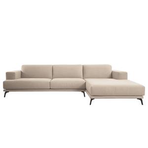 Ecksofa Asia Webstoff Inas: Cappuccino - Longchair davorstehend rechts