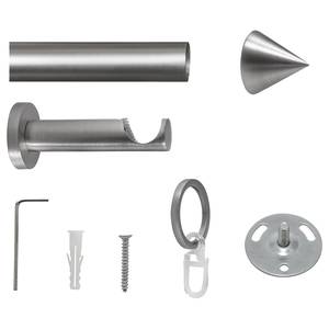 Bastone per tenda Cone 16 mm Zama - Effetto acciaio inox - Larghezza: 160 cm