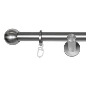 16mm gordijnroede Ball zamak - roestvrij stalen look - Breedte: 160 cm