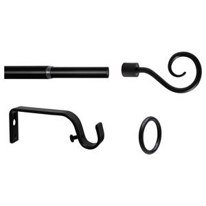 13/16mm Gardinenstange Hook ausziehbar Zamak - Schwarz