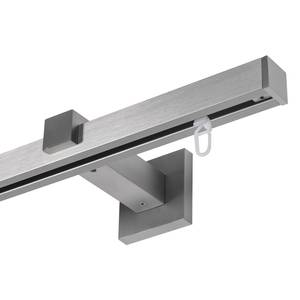 Tringle à rideaux 20 mm Square Zamak - Acier inoxydable - Largeur : 200 cm