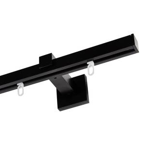 Tringle à rideaux 20 mm Square Zamak - Noir - Largeur : 160 cm