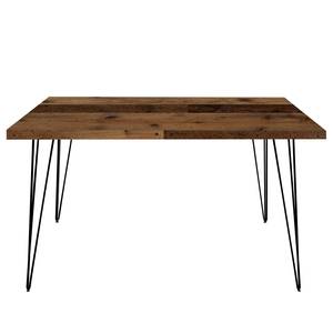 Table Napo Imitation bois ancien - Largeur : 80 cm - Noir - En forme d'étoile