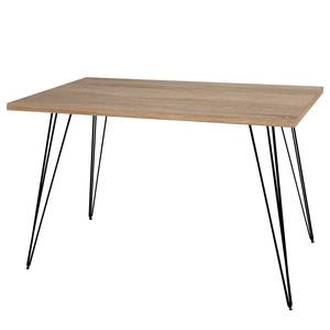 Table Napo Imitation chêne brut de sciage - Largeur : 100 cm - Noir - En forme d'étoile