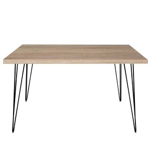 Table Napo Imitation chêne brut de sciage - Largeur : 100 cm - Noir - En forme d'étoile