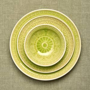 Assiettes SUMATRA II (lot de 4) Céramique - Vert clair - Vert clair