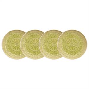 Assiettes SUMATRA II (lot de 4) Céramique - Vert clair - Vert clair