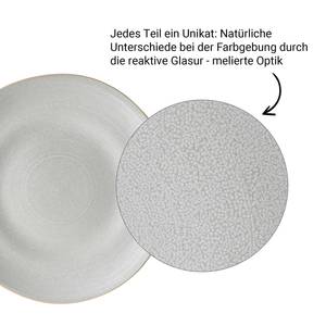 Assiettes plates MANOR - Lot de 4 Gris - Céramique - Hauteur : 4 cm