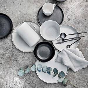 Assiettes creuses CASA NOVA (lot de 4) Céramique - Gris - Gris