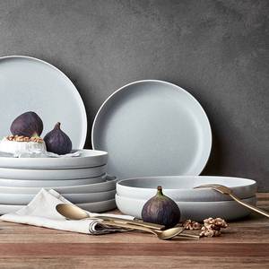 Assiettes creuses CASA NOVA (lot de 4) Céramique - Gris - Gris