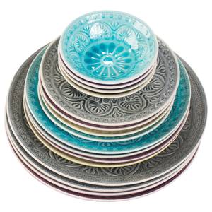 Assiette SUMATRA I Céramique - Turquoise - Diamètre : 25 cm