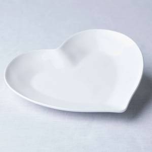 Herzteller HEART Keramik - Weiß - Breite: 28 cm
