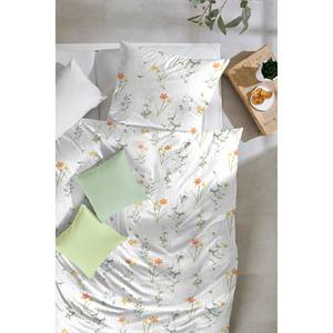 Copripiumino e federa Mini Garden Cotone - Bianco / Arancione - 135 x 200 cm + cuscino 80 x 80 cm
