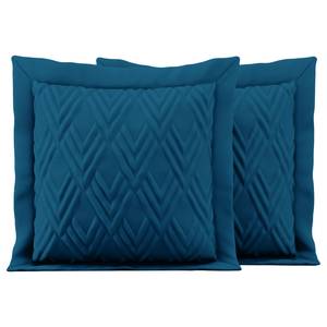 Housses de coussin Helia (lot de 2) Polyester - Bleu foncé - 45 x 45 cm