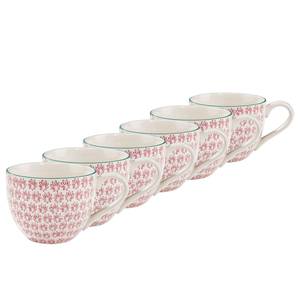 Tasses RETRO V (lot de 6) Porcelaine - Blanc / Rouge