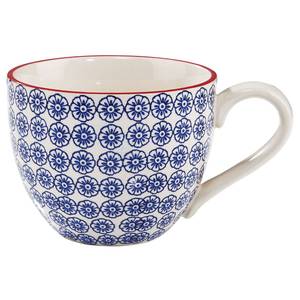 Tasses RETRO III (lot de 6) Porcelaine - Blanc / Bleu