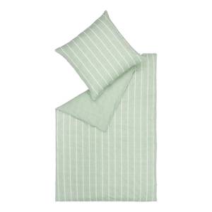Parure de lit Harp Stripe Coton - Vert clair - 135 x 200 cm + oreiller 80 x 80 cm