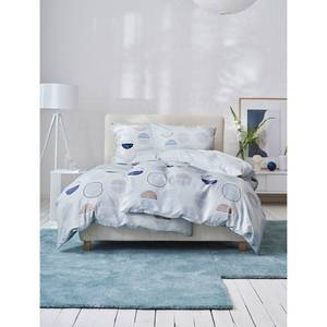 Parure de lit Bella Coton - Bleu - 155 x 220 cm + 2 oreillers 80 x 80 cm