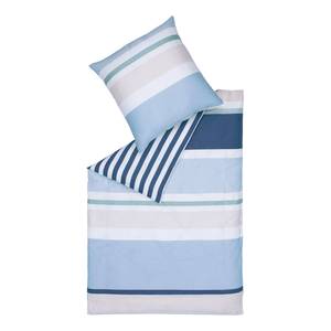 Parure de lit Lenny Coton - Bleu - 155 x 220 cm + 2 oreillers 80 x 80 cm
