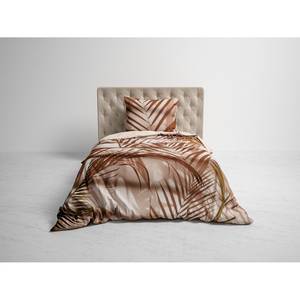 Parure réversible de lit Osmin Satin de coton - Naturel - 135 x 200 cm + oreiller 80 x 80 cm