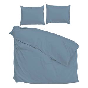 Parure de lit Satinado Satin de coton - Bleu jean - 240 x 250 cm + 2 coussin 60 x 70 cm