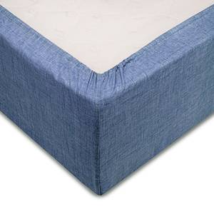 Parure de lit Lino Coton - Bleu - 250 x 260 cm + 2 coussin 60 x 70 cm