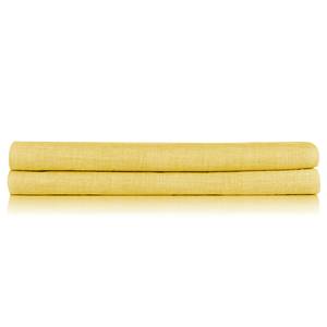 Parure de lit Lino Coton - Jaune - 200 x 200 cm + 2 oreillers 80 x 80 cm