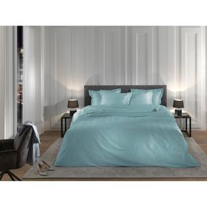 Parure de lit Diamante Satin de coton - Bleu clair - 200 x 260 cm + 2 coussin 60 x 70 cm