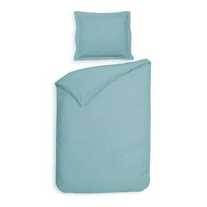 Parure de lit Punto Satin de coton - Bleu clair - 140 x 260 cm + coussin 60 x 70 cm