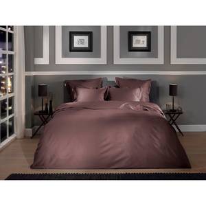 Parure de lit Punto Satin de coton - Marron - 140 x 260 cm + coussin 60 x 70 cm