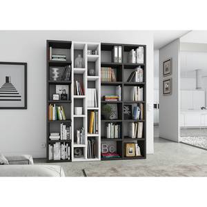 Libreria Emporior XIX Effetto quercia nero marrone / Bianco lucido