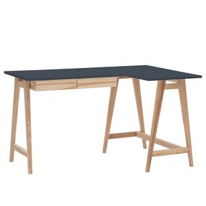 Hoekbureau Ophelia Grafiet - Breedte: 135 cm - Lade links