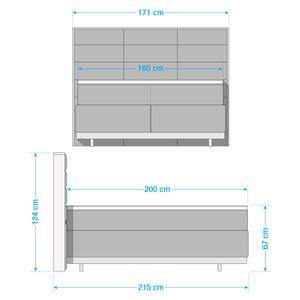 Lit boxspring Linea Charbon - 160 x 200cm - D4 ferme