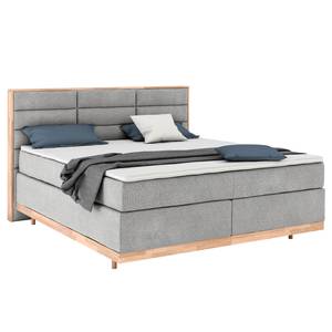 Boxspringbett Linea Silbergrau - 160 x 200cm - Doppelmatratze H2/H3