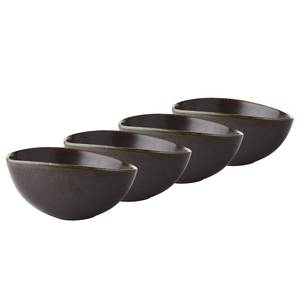 Coupelles JAPANDI (lot de 4) Porcelaine / Émail réactif - Noir - Noir