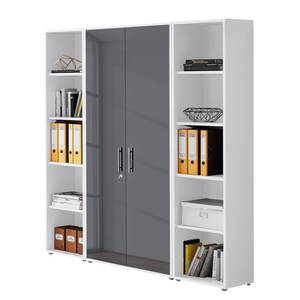 Armoire de bureau Avin III Blanc / Anthracite brillant