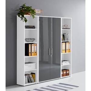 Armoire de bureau Avin III Blanc / Anthracite brillant