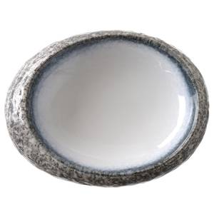 Servierschale Silk Keramik - Weiß / Grau