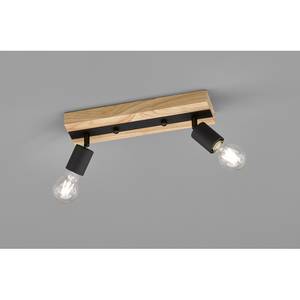 Plafondlamp Juris I ijzer/massief hout - 2 lichtbronnen