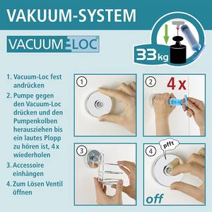 Vacuum-Loc Wandhaken Quadro (2er-Set) ABS - Silber