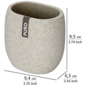 Zahnputzbecher Puro Polyresin - Beige - Braun