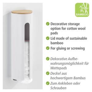 Wattepadhalter Laresaer Polystyrol / Bambus - Weiß
