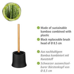 Wc-borstelhouder Basic Bambusa polypropeen/bamboe - zwart
