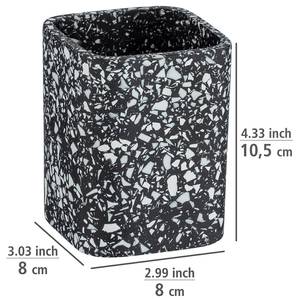 Zahnputzbecher Terrazzo Polyresin - Schwarz - Schwarz